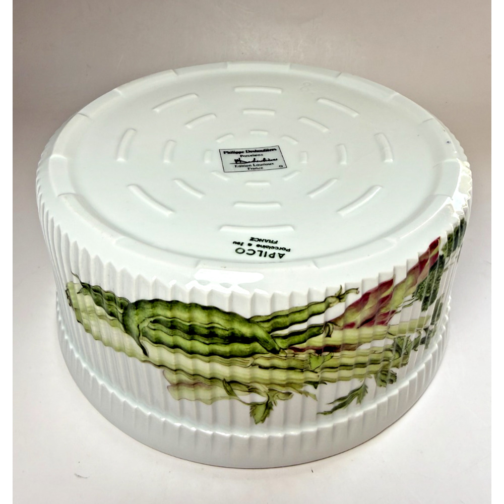 Apilco France 8" Porcelain Ribbed Souffle Casserole Serving Dish Vegetables Corn - Picture 9 of 9